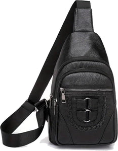 Leather Braiding Sling Backpack For Travel